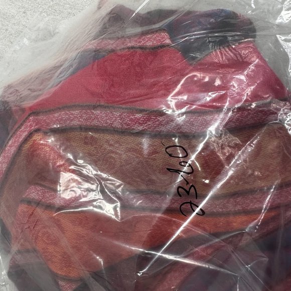 Pashmina Stripe Oversized Blanket Scarf fringe edges Silk Blend - Picture 9 of 9